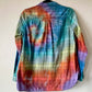 Adult Small Upcycled Tie Dye Button Down Shirt