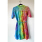 Super Cute Adult Small Rainbow Tie Dye Button Down Dress