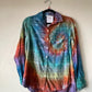 Adult Small Upcycled Tie Dye Button Down Shirt