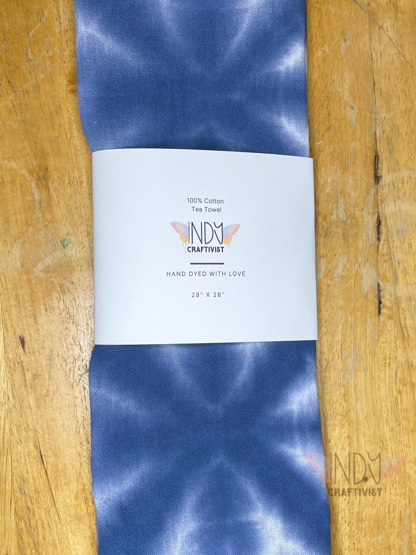 Navy Shibori Inspired Tie Dyed Tea Towels