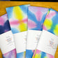 Yellow, Teal & Pink Shibori Like Tie Dyed Tea Towels