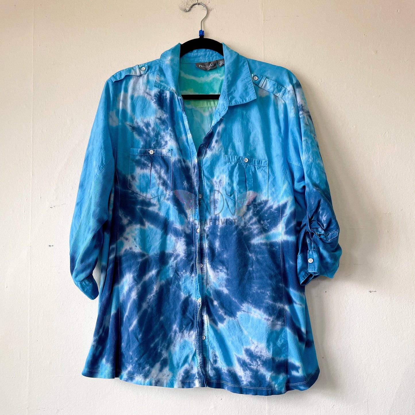 2X Upcycled Tie Dyed Button Down Shirt