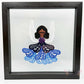 Blue Embroidered Framed Angel Wall Art