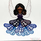 Blue Embroidered Framed Angel Wall Art