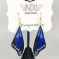 Blue Monarch Butterfly Wing Earrings