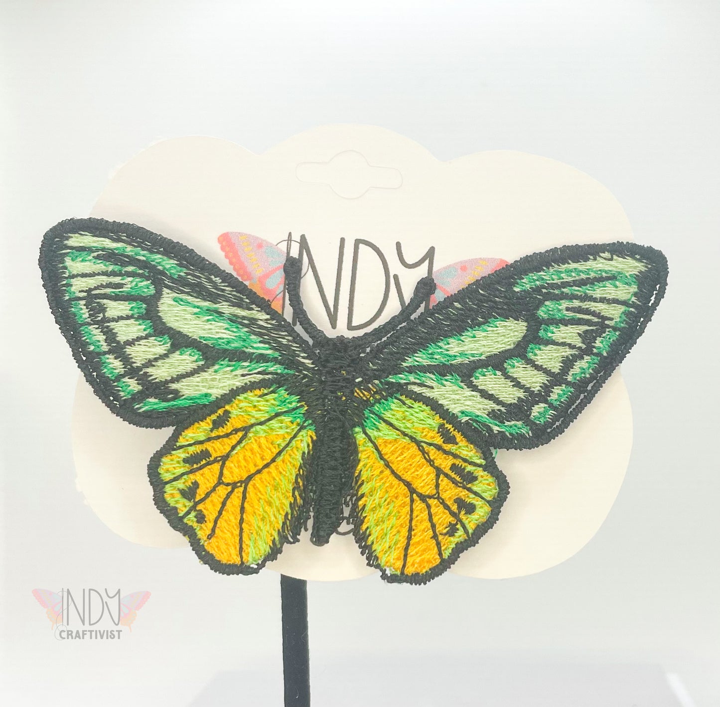 Cape York Birdwing Freestanding Lace Embroidered Butterfly Hair Clip