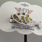 White Peacock Hair Jewelry with Yellow Rhinestones
