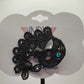 Black Peacock Hair Jewelry Blue Rhinestones