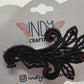 Black Peacock Hair Jewelry with Red Rhinestones