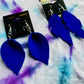 Hand Cut Leather Feather Earrings