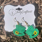 Tiny Top Hat with Shamrock Earrings