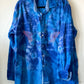 Adult 17.5 34/35  Long Sleeve Upcycled Tie Dye Button Down
