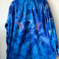 Adult 17.5 34/35  Long Sleeve Upcycled Tie Dye Button Down
