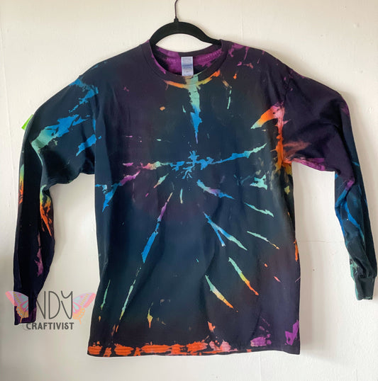 Adult Medium Long Sleeve Reverse Dyed Tie Dye T-shirt