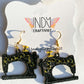 Vintage Sewing Machine Earrings With Rhinestones