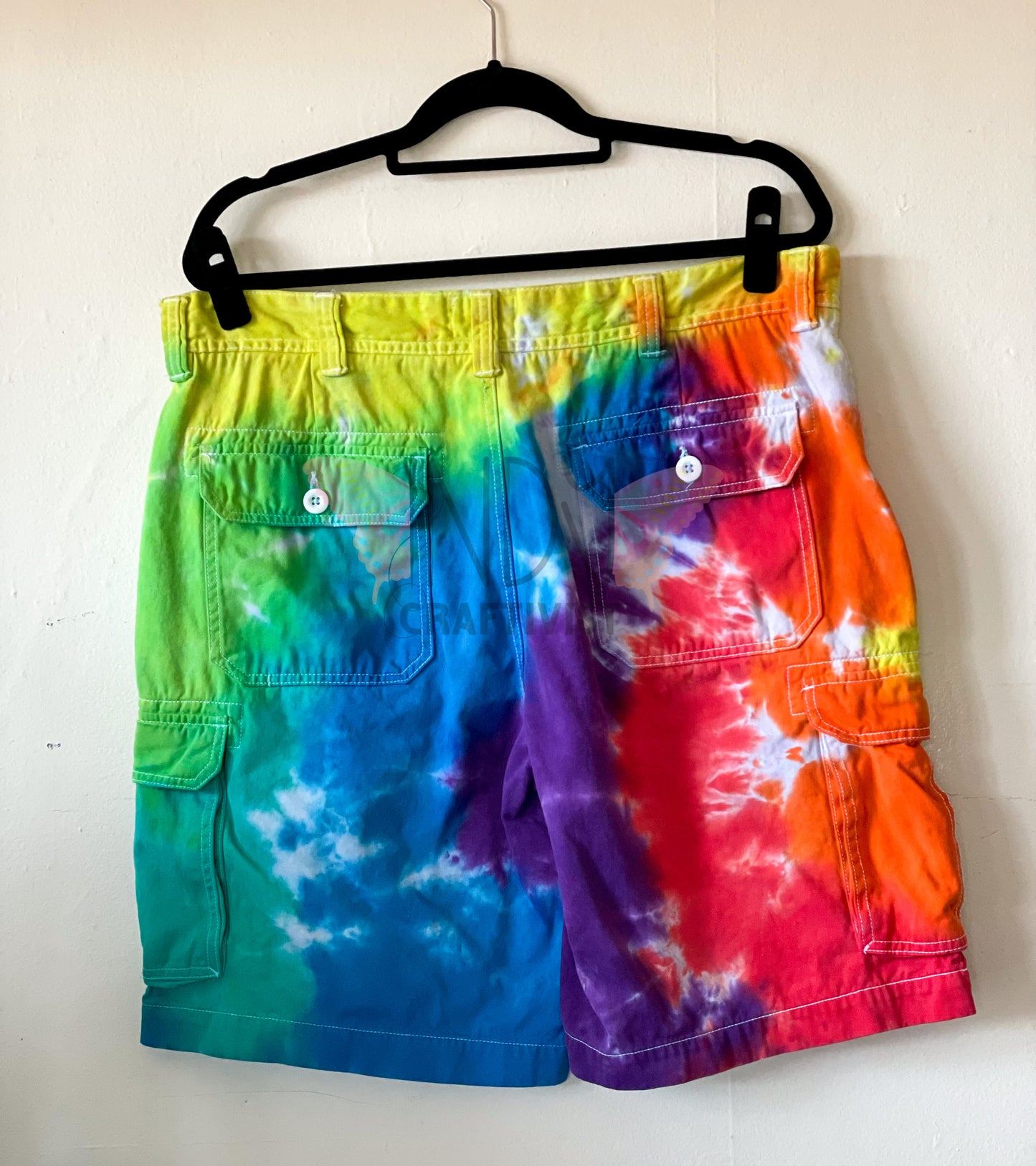 Tie Dyed Upcycled Cargo Shorts