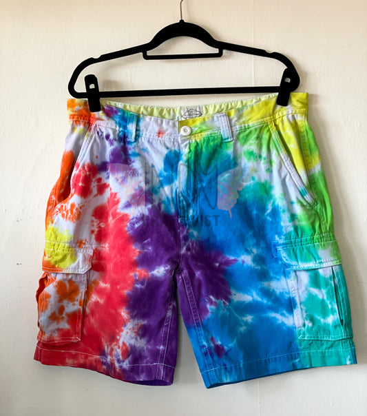 Tie Dyed Upcycled Cargo Shorts