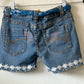 Daisy Trim Upcycled Denim Shorts