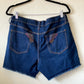 Upcycled Denim Shorts with Heart Flower Detail