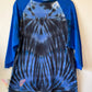 Extra Large 3/4 Length Sleeve Tie Dye T-shirt