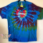 Extra Large Reversed Dyed Tie Dyed Heart T-shirt