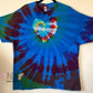 Extra Large Reversed Dyed Tie Dyed Heart T-shirt