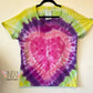 Extra Large Reversed Dyed Tie Dyed Heart T-shirt