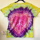 Extra Large Reversed Dyed Tie Dyed Heart T-shirt