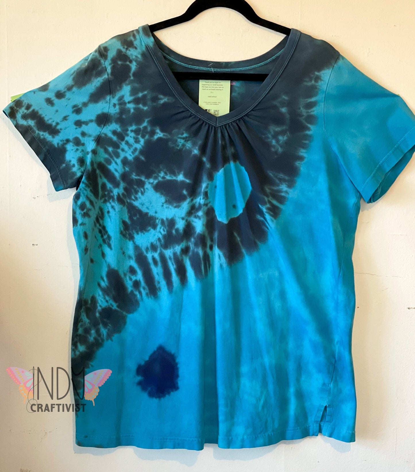 Extra Large Reversed Dyed Tie Dyed Heart T-shirt