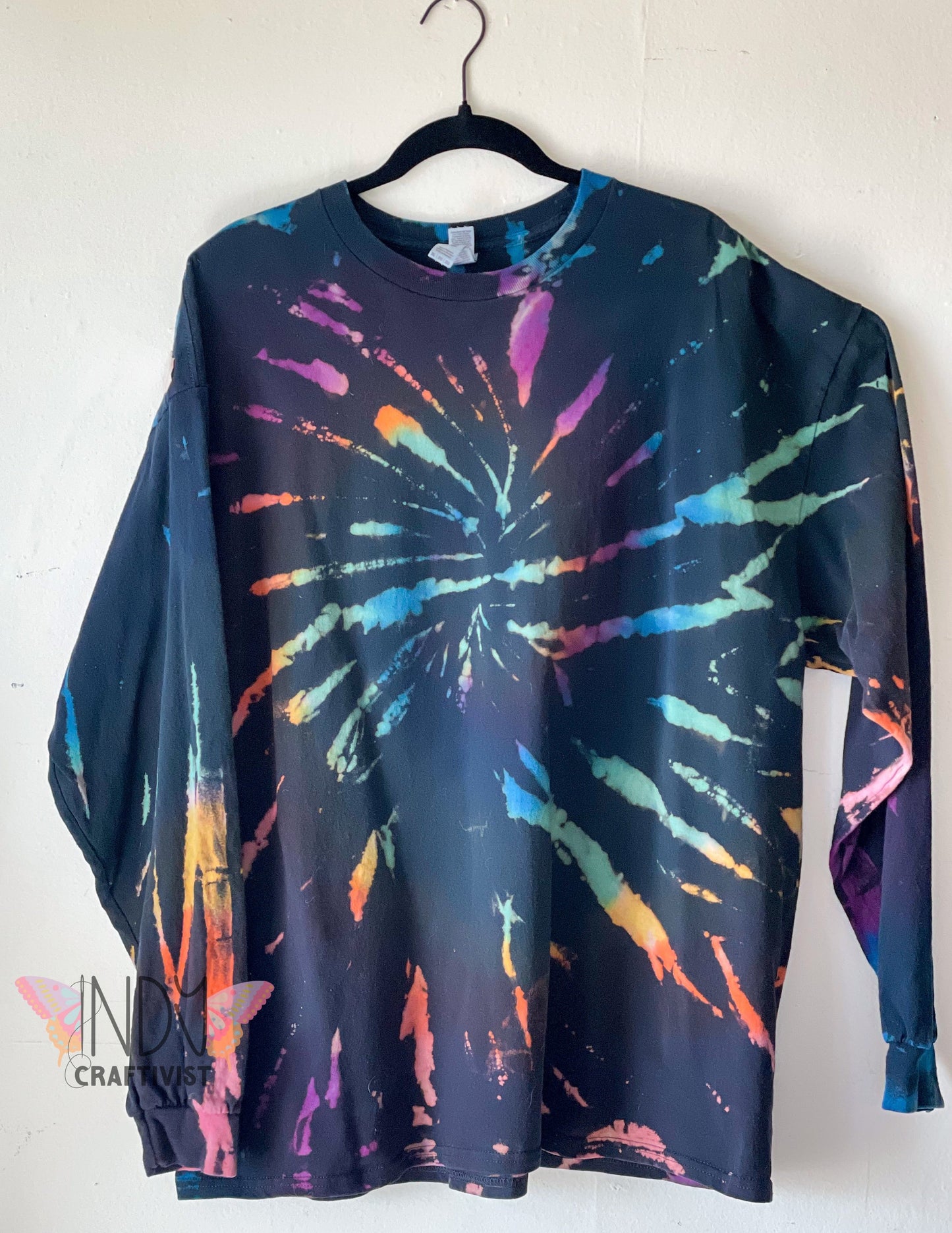 Adult XX Reversed Dyed Tie Dye Long Sleeve T-shirt