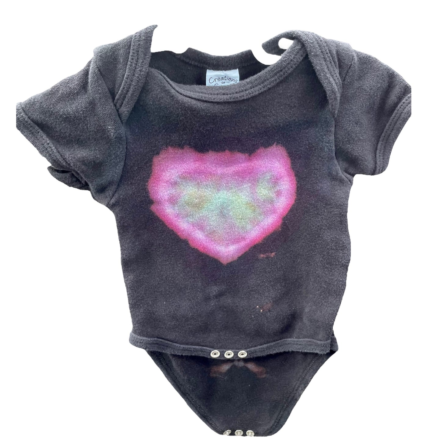 3-6M Reverse Dyed Tie Dyed Heart Onesie