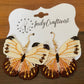 Made-To-Order Brown Tipped Full Butterfly Earrings