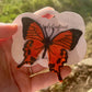 Orange Butterfly Freestanding Lace Embroidered Butterfly Hair Clip