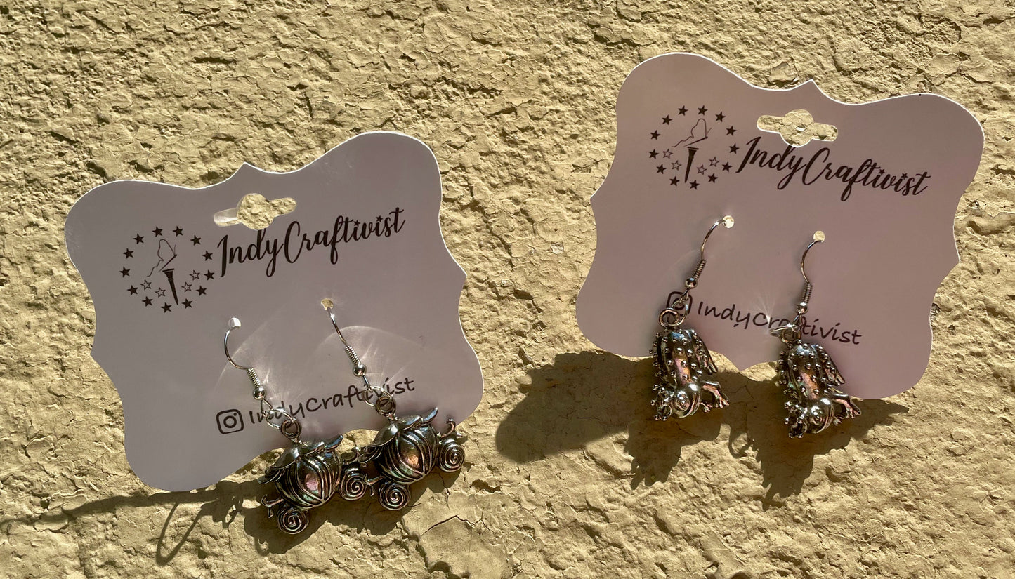 Silver Princess Charm Earrings