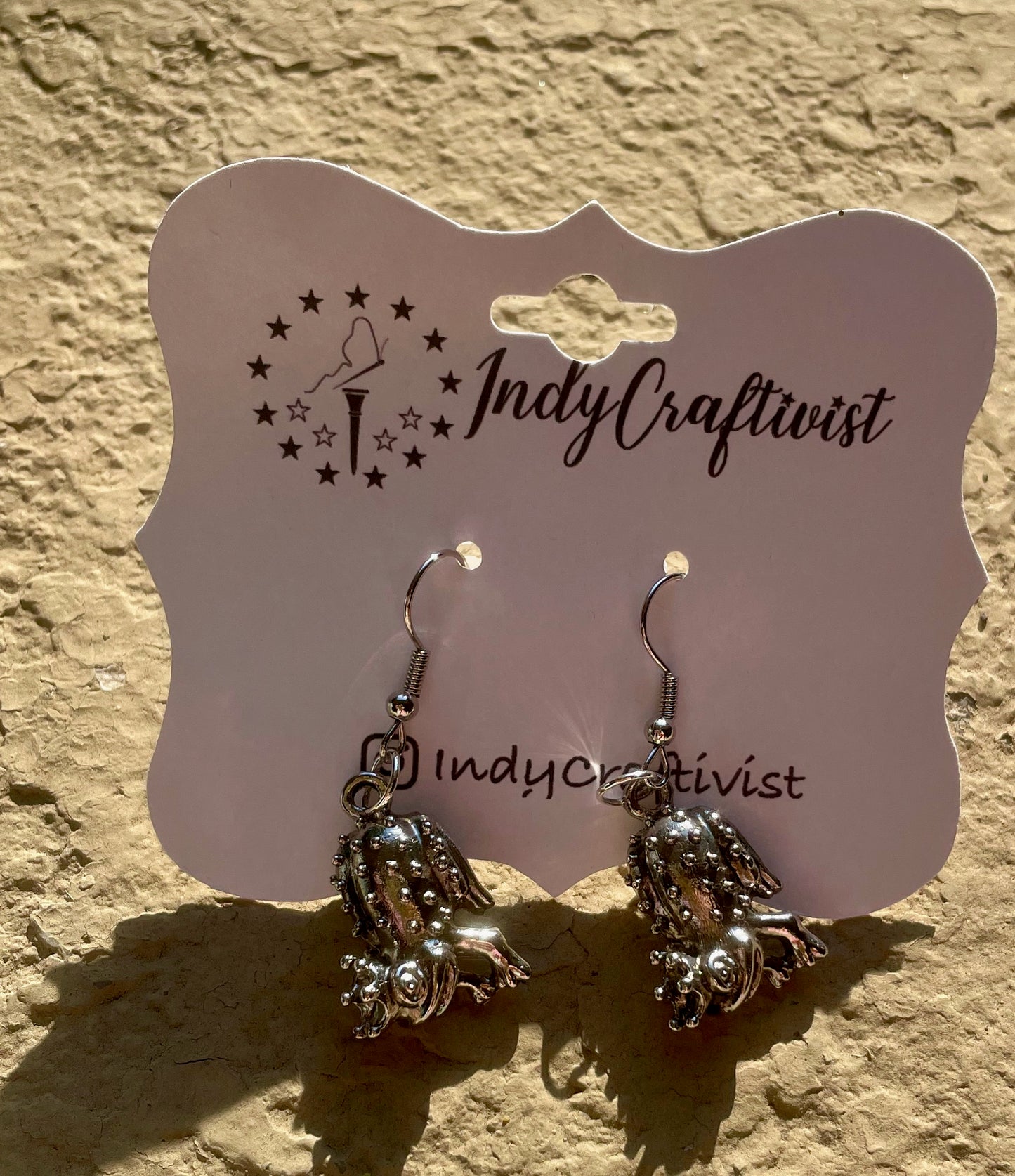 Silver Princess Charm Earrings