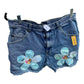 Upcycled Denim Shorts with Floral Detail