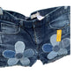 Upcycled Denim Shorts with Floral Detail