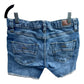 Upcycled Denim Shorts with Silver Metallic Trim