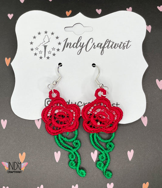 Made-to-Order Rose Flower Earrings
