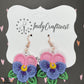 Made-to-Order Pansies Flower Earrings