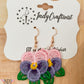 Made-to-Order Pansies Flower Earrings