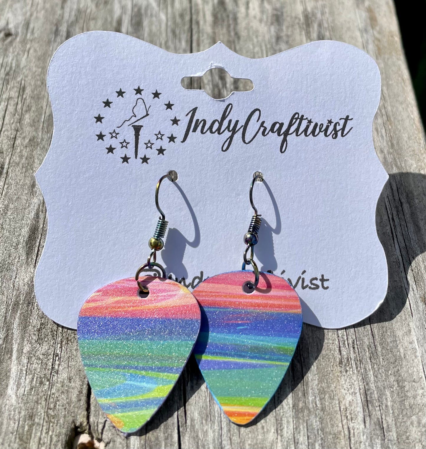 Upcycled Guitar Pick Earrings