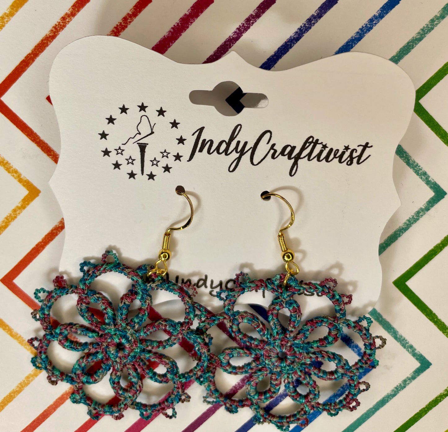 Made-To-Order Wheeled Flower Tatting Earrings
