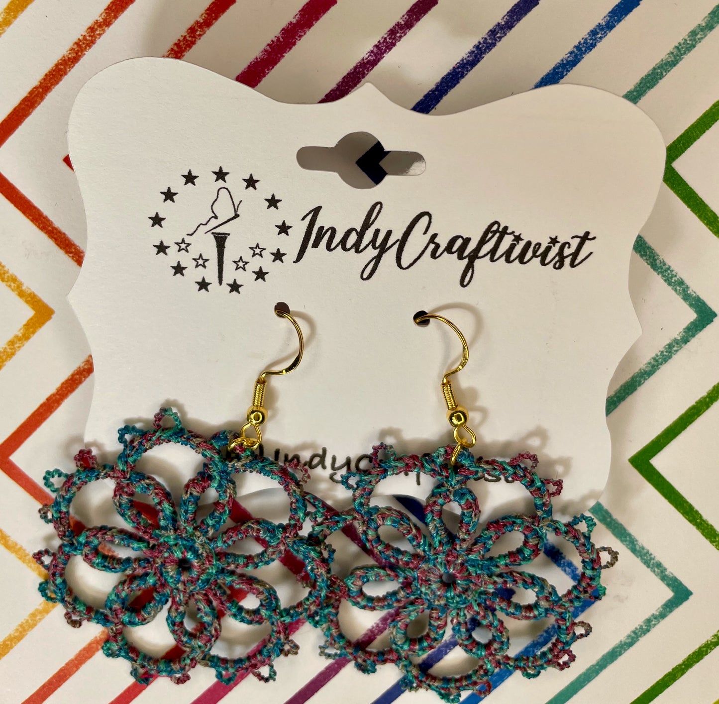Made-To-Order Wheeled Flower Tatting Earrings