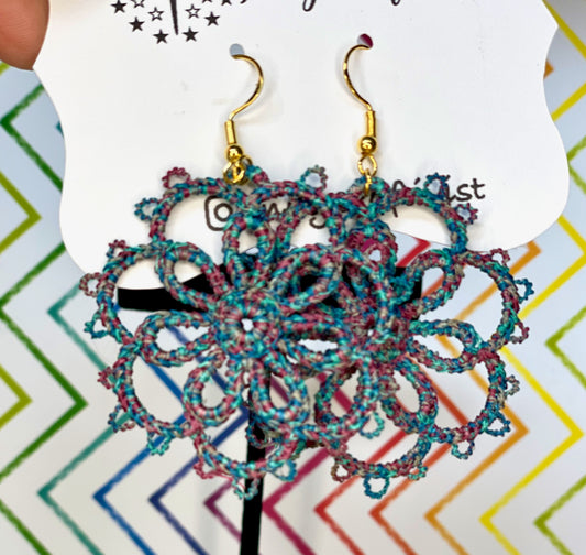 Made-To-Order Wheeled Flower Tatting Earrings