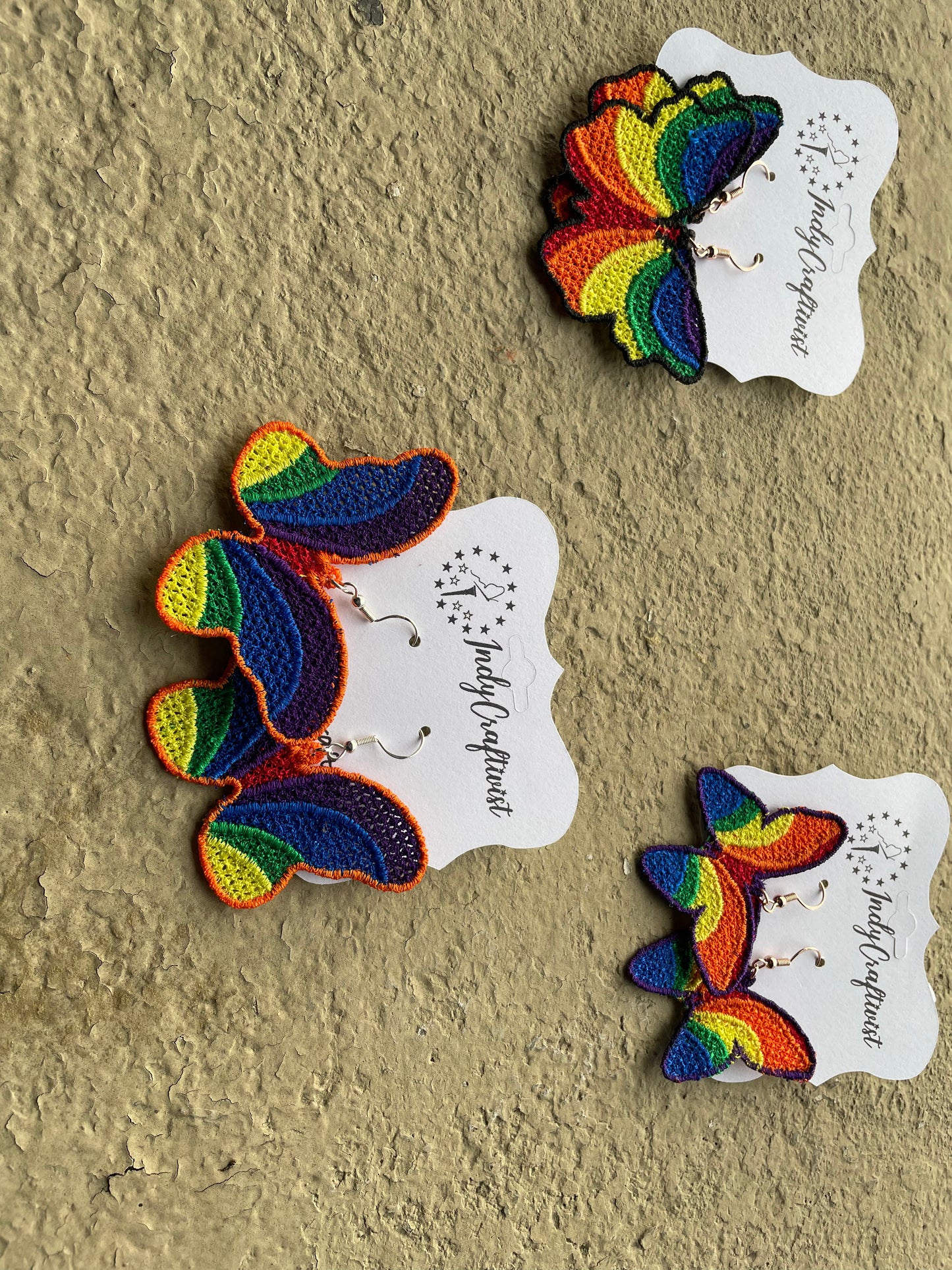 Made-To-Order Rainbow Butterfly Earrings