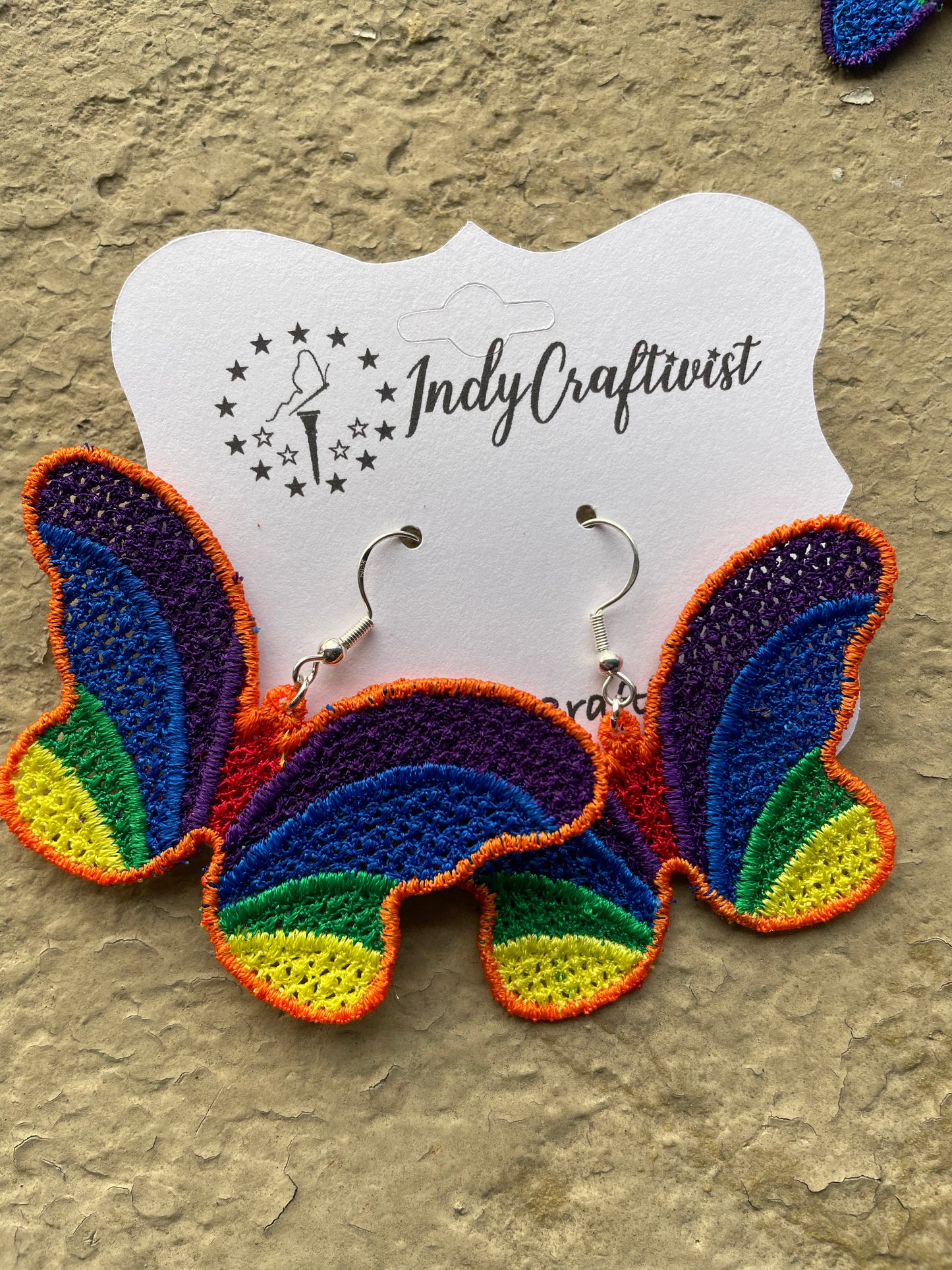 Made-To-Order Rainbow Butterfly Earrings