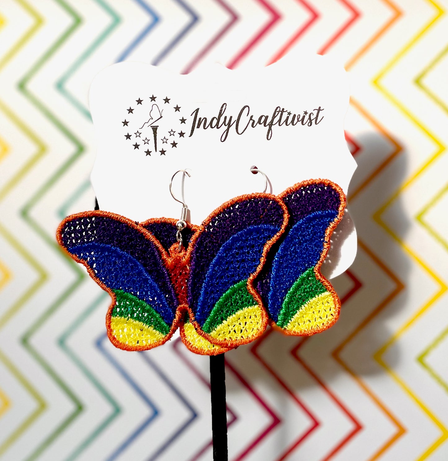 Made-To-Order Rainbow Butterfly Earrings