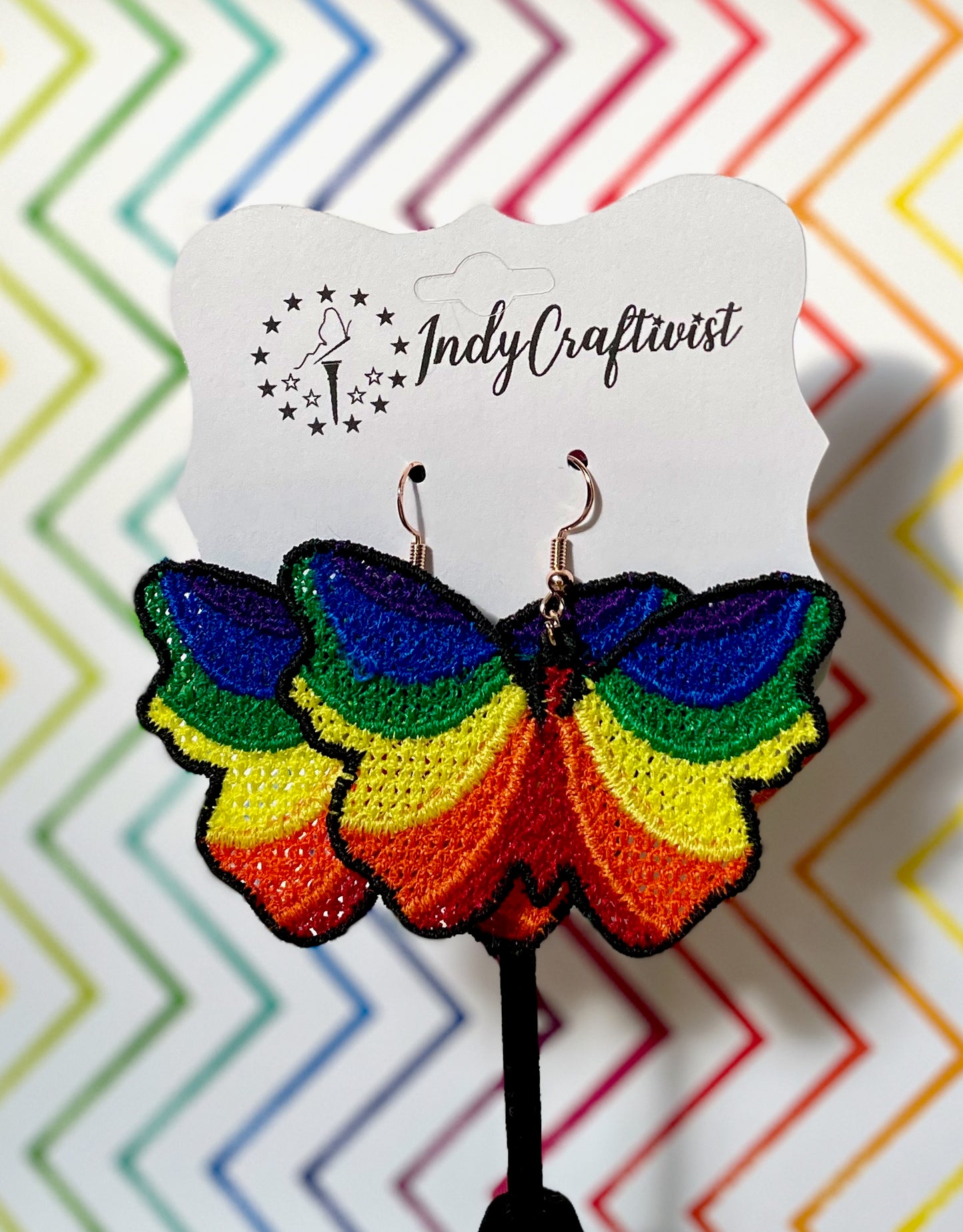 Made-to-Order Rainbow Butterfly Earrings