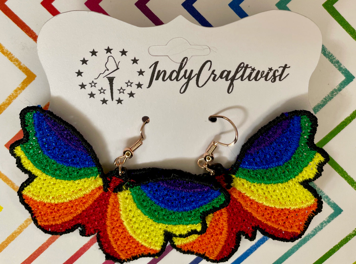 Made-to-Order Rainbow Butterfly Earrings